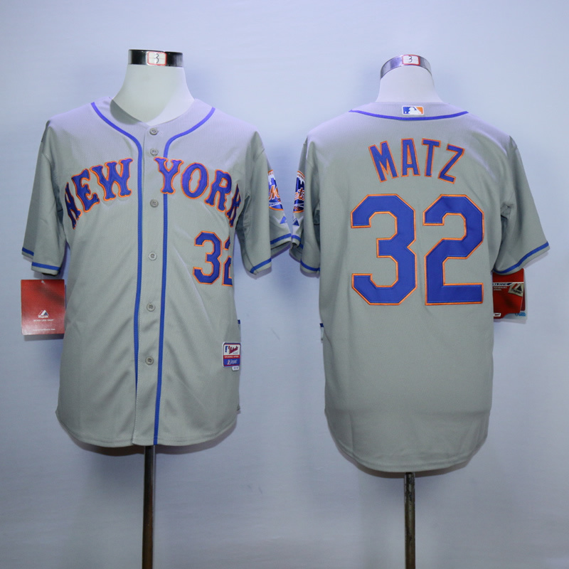 Men New York Mets #32 Matz Grey MLB Jerseys